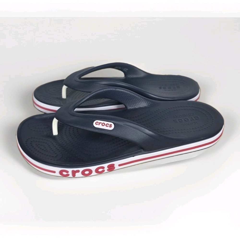 NWOT Crocs Bayaband Flip Flop Sandal Size 8W 6M Navy Blue Pepper Water Friendly